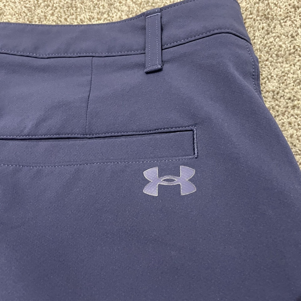 Under Armour Shorts Mens 34 Match Play Golf Elastic Waist Navy Blue Performance - Picture 5 of 7